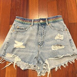 Rainbow band jean shorts from GARAGE size 03 26